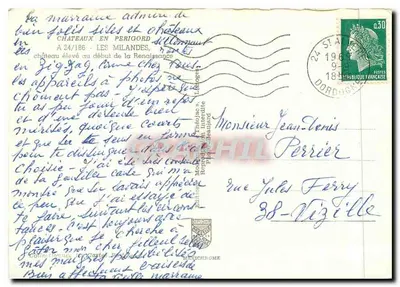 Zamek w Les Milandes — Périgord — wydawca IRIS — Rewers