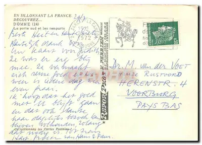 Domme (24) — A porta sul e os muros — Report-Photo H. Perrien, Marselha — Verso