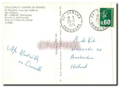 Porta do Hotel de Grézelle — Sarlat-la-Canéda — Edições Juvon — Verso