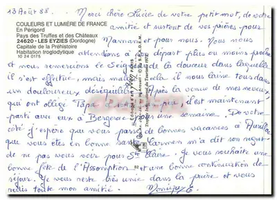 Les Eyzies — Abitazione troglodita — Edizioni d'arte JON — Verso