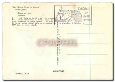 Castelo de Joux — Joux — editor CIMCO'OR — Verso