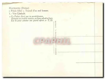 Hauterives (Drôme) — Palácio Ideal — Edição « Problème-Phile » — Verso