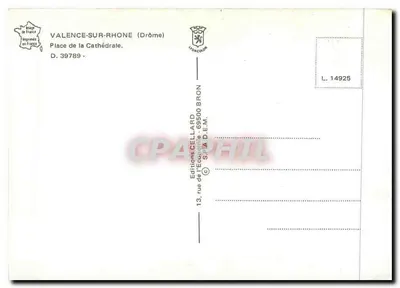 Valence-sur-Rhône — Praça da Catedral — Éditions Cellard — Verso