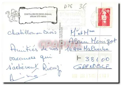 Chatillon-en-Diois — widok panoramiczny i zabytki — Wydawnictwo Gellard — Rewers