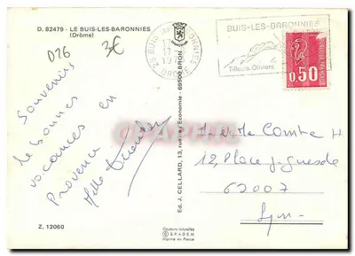 Buis-les-Baronnies — widok panoramiczny i basen — Wyd. J. CELLARD — Rewers