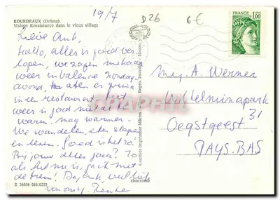 Bourdeau (Drôme) — Casa da Renascença no velho vilarejo — Cimchrome — Verso