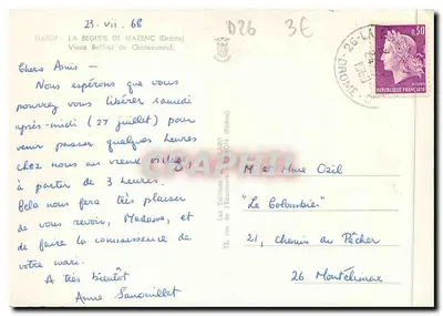 Het oude klokkentoren van Châteauneuf — La Begude de Mazenc (Drôme) — Uitgaven van Economie en Toerisme — Achterkant