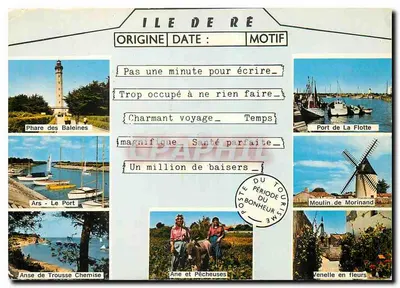 Ilha de Ré — Vista panorâmica com farol, porto, moinho e paisagens — Editor Artaud, n°317