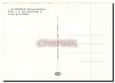 La Rochelle — A Torre Saint-Nicolas e a Torre da Cadeia — 312-A — Verso