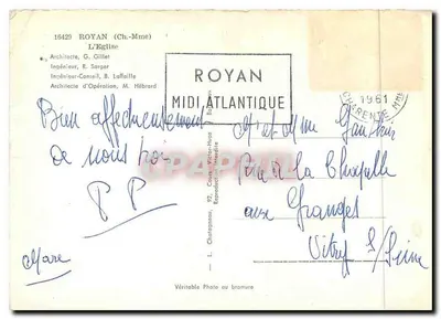 Kościół w Royan — Royan (Charente-Maritime) — Wydawca Midi Atlantique, n° 16429 — Rewers