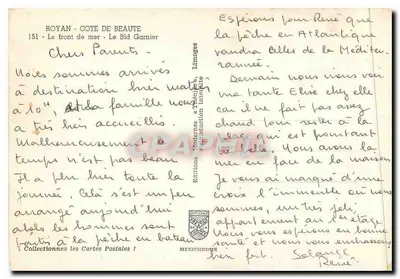 Royan - Côte de Beauté — vue de la plage et du front de mer — Éditions Modernes & Théâtre — Verso