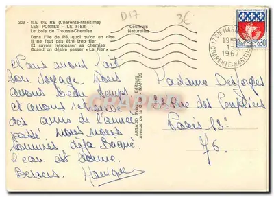 As Portas - Le Fier — Ilha de Ré (Charente-Maritime) — Editor Artaud, Nantes — Verso