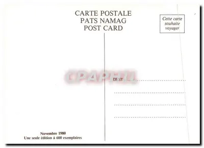 Telegrama de Talaat — tradução em carta postal — edição limitada 1980 — Verso
