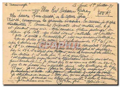 Smutny pies w foteliku — serce 100 kg — rysunek R. Guérin — Rewers