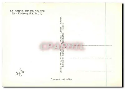 Ilhas de Beleza — Arredores de Ajaccio — Éditions M.-C. Miramont — Verso