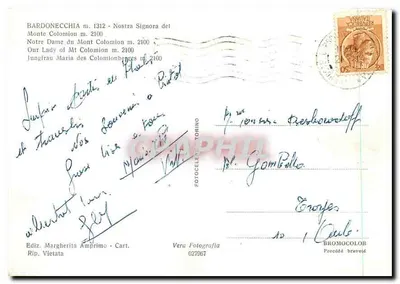 Bardonecchia - Najświętsza Maryja z Góry Kolomion, m. 2100 — Wyd. Margherita Amprimo, nr 027967 — Rewers