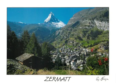 ZERMATT — vista do vilarejo e do Matterhorn — editor Stangier, n° 3007