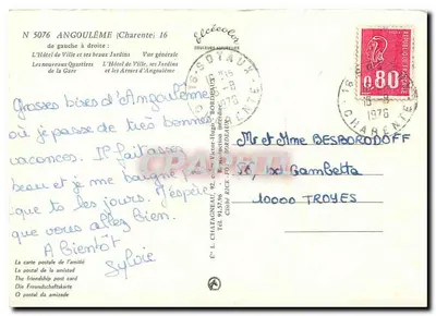 Angoulême — Lembrete de Angoulême — Élise — Verso