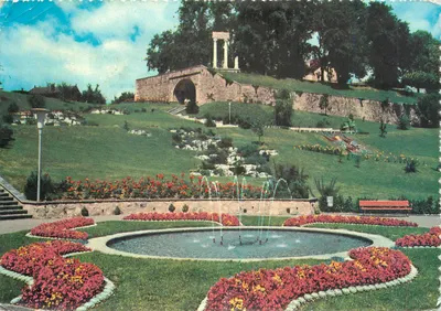 Bilhete postal moderno Nyon O Jardim de Bourg de Rive
