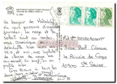 Métabief — o Mont d'Or — Edições Cellard — Verso