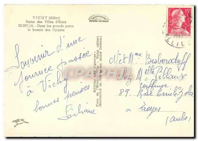 O basso dos cisnes em Vichy — Edições « La Cigogne » — Verso