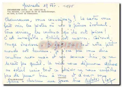 Chamrousse — Widok z lotu ptaka z trasami narciarskimi — wydawca Spadem, n° 38-006 — Rewers