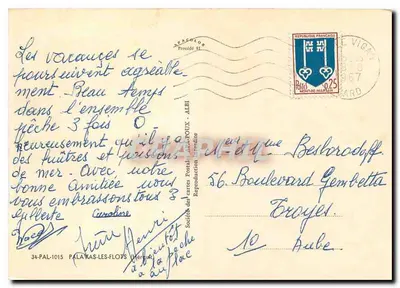 Palavas-les-Flots — widok portu, plaży i budynków — Spółka Karty Pocztowe - ALBI — Rewers