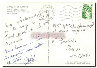 Calvaire de Saint-Veran — 2.040 m — Editor: Arts Graphiques, Toulon — Verso