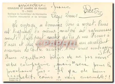 Basílica do Sagrado Coração — Montmartre — Edições Jean-Jauret, Processo 301 — Verso