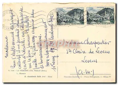 A Virgem com o Filho (Detti.) — L. Monaco — N. 1446 — Editor Etiocromia Zacchetti & C. Milão — Verso