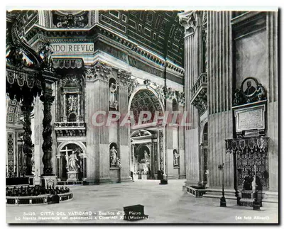 Città del Vaticano - Basílica de S. Pedro (Navata transversal com o monumento a Clemente XI) — (da foto Alinari)
