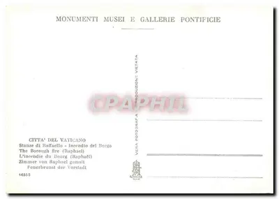 Stanze di Raffaello - Incendio del Borgo — Monumenti Musei e Gallerie Pontificie, n° 14553 — Verso
