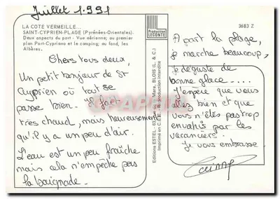 Saint-Cyprien — Souvenir de Saint-Cyprien — Éditeur Estel, n° 3683 Z — Rewers