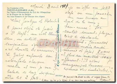 ला कॉर्निच ड'ओर — ला टेबल ड'ओरिएंटेशन डू कॉल ल'एस्कुइलॉन — एडिटर एसी'स — पीछे
