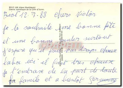 Kościół w Biot — Alpes-Maritimes — Éditions du Parc Impérial — Rewers
