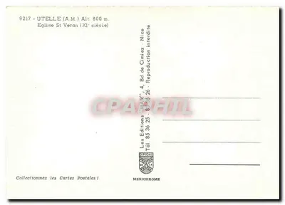 Kościół św. Werań — UTELLE (A.M.) Wys. 800 m. — Wydawca IRIS — Rewers