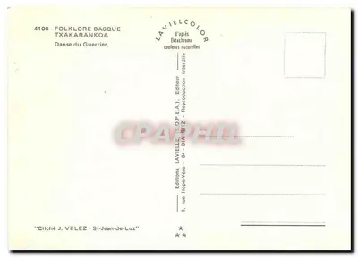 Dança do Guerreiro — Txakaranko — Éditions LAVIELLE (S.O.P.E.A.) — Verso