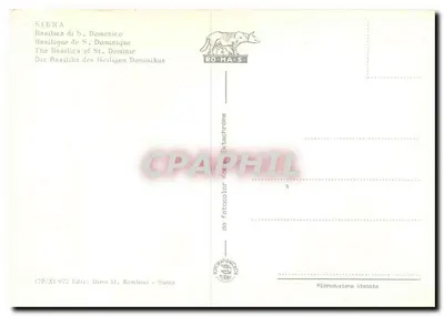 Siena — Bazylika św. Dominika — wydawca Ditta M. Romboni, nr 178/XI-972 — Rewers