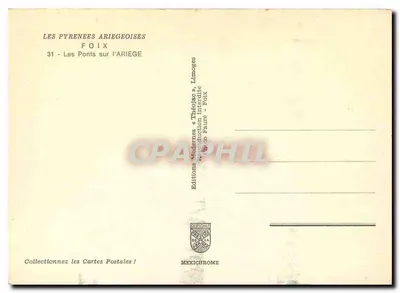 Os Pontes sobre o Ariège — Foix — Editor IRIS — Verso