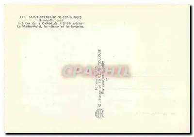 Wnętrze katedry Świętego Bertranda w Comminges — XII–XIV wiek — Wydawnictwo Narbo, Toulouse — Rewers