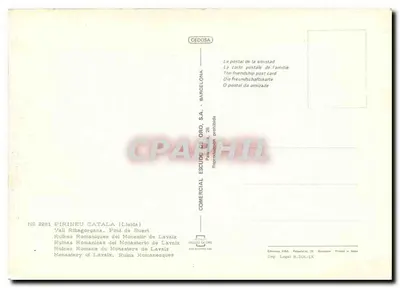 Ponte de Suert — Ruínas romanas do mosteiro de Lavaix — Editor: Comercial Escudo de Oro, S.A. — Verso