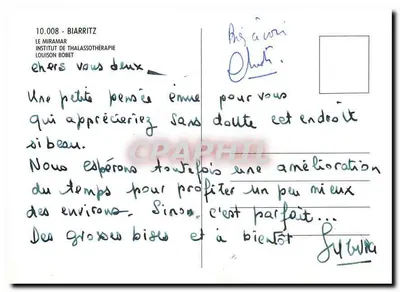 Biarritz — Le Miramar, instytut thalassoterapii — Louison Bobet — Rewers