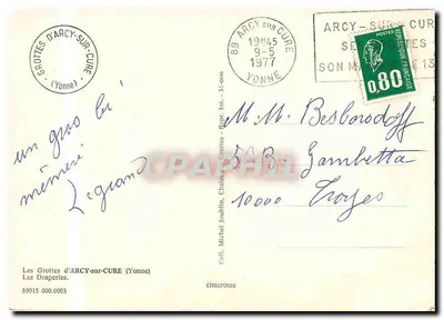 Grutas de Arcy-sur-Cure — Yonne — editor Les Draperies — Verso