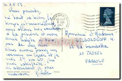 Reading - Broad Street — vista animada com ônibus duplo décker — editor PT7218 — Verso