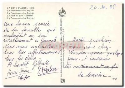 Nice — Côte d'Azur — Wydawca MAR, nr 13706 — Rewers