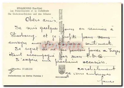 Strasbourg (Bas-Rhin) — Mosty zamknięte i Katedra — Wydawnictwo Hachette — Rewers