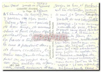 A Praia em Carantec — Finistère — Edições de Arte — Verso