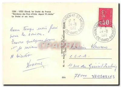 Uzès (Gard) — Resztawa Duków Uzès od 10 wieków — Wydawnictwo S.L. Lyon — Rewers