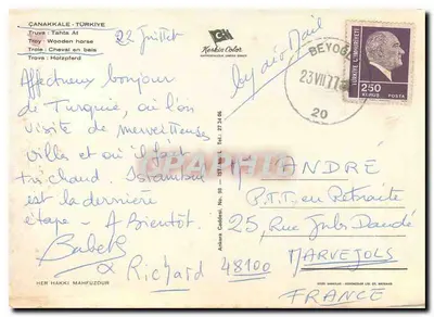 Cavalo de Troia — Réplica em madeira — editor Keskın Color, n° 98 — Verso