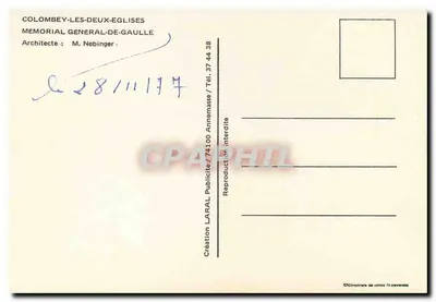 Colombey-les-Deux-Églises — Gedenkstätte General de Gaulle — Verlag LARAL — Rückseite